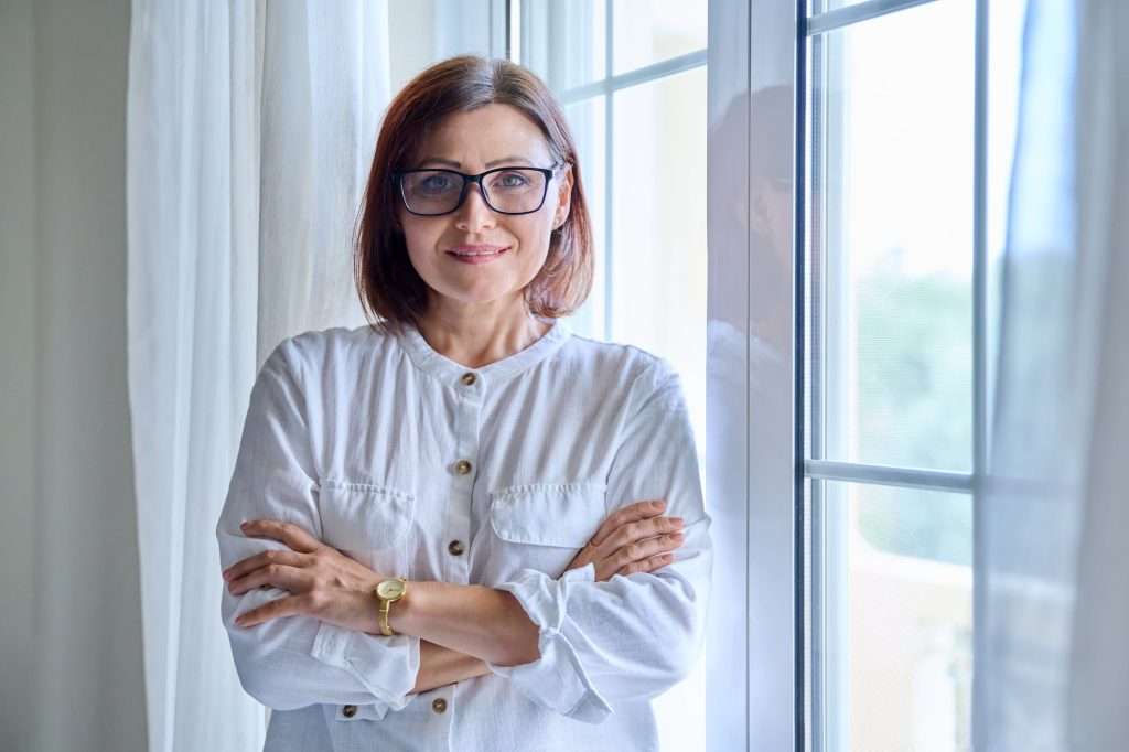 Portrait of a mature confident woman looking into the camera